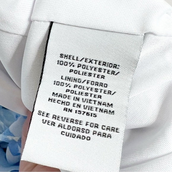 New with Tags Be By Chetta B Women's Ivory Navy Fitted Mini Ruched Ruffle Dress - Picture 15 of 16